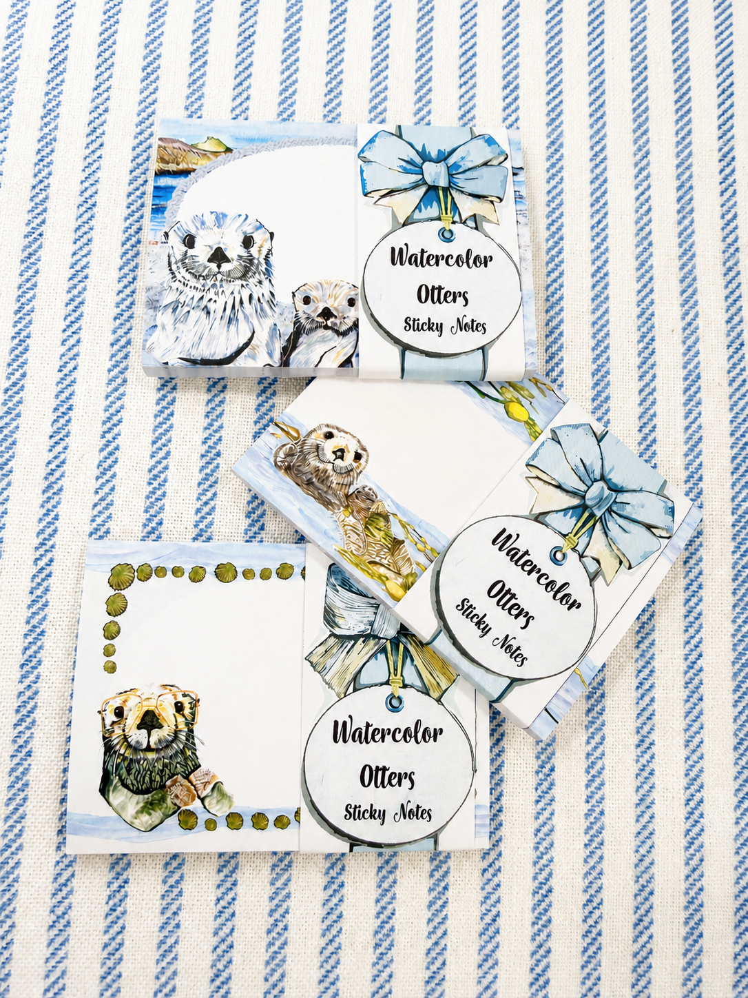 Watercolor Otters Sticky Notes